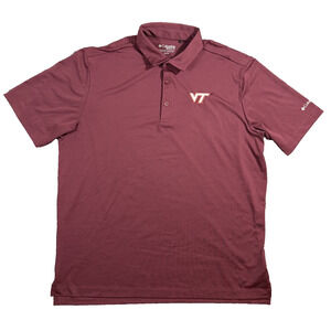 Columbia Golf VT Hokies Polo Men's XL Maroon Virginia Tech Shirt